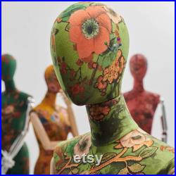 High End Window Display Mannequin Torso Female Dress Form,Colorful Printed Fabric Wedding Dress Mannequin,Manikin Head Clothing Dress form