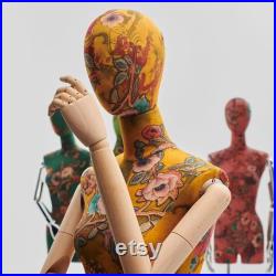 High End Window Display Mannequin Torso Female Dress Form,Colorful Printed Fabric Wedding Dress Mannequin,Manikin Head Clothing Dress form