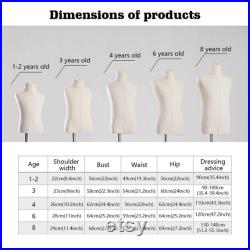 High End Women Men Clothing Store Kid Mannequin Torso With Silver Arms,Window Display Kid Dress Form,Clothes Display Model Child Dress Form