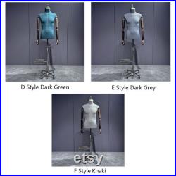 High Grade Male Half Body Display Dress Form Mannequin, Suit men's suit model with Wooden Arms ,wardrobe display costume props, Male Torso