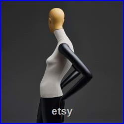 High Quality Black Mannequin Full Body Dress Form,Boutique Store Display Beige Fabric Mannequin Torso Female,Clothing Dress Form Brand Model