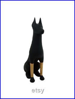 High Quality Male Full Body Mannequin, Black Male Mannequin with Wooden Arms, High-Quality Fiberglass Dog Statue