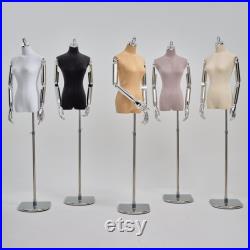 High Quality Velvet Mannequin Torso Female,Colorful Velvet Dress Form for Window Display,Clothing Display Mannequin with Gold Silver Arms