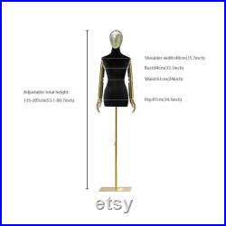 High-end Female Mannequin Torso,Black Velvet Half Body Maniquins ,Adult Bust Table Model for Window Clothing Display,Dress Form with Head