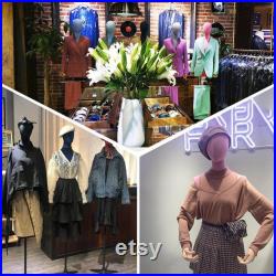 High-end Female Velvet Fabric Mannequin,Half Body Dress Form with Wooden Arms,Adult Women Bust Torso Model for Window Clothes Display