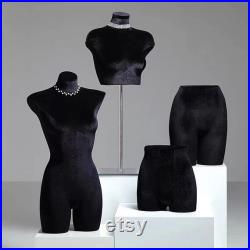 High-end Female Velvet Lingerie Mannequin,Women Upper Bust Dress Form for Bra,Half Body Torso Manikin,Bust Form Model Display Stand