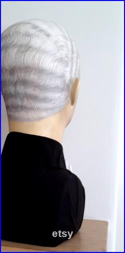 House of harlequin theatre Male art deco mannequin head man smart gentleman wig hat display 1930 early 20th century bespoke handpainted