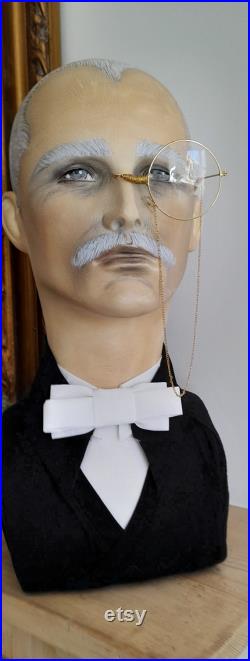 House of harlequin theatre Male art deco mannequin head man smart gentleman wig hat display 1930 early 20th century bespoke handpainted