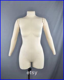 Iminera DIANA SET in beige Soft fully pinnable anatomic professional dress form set with arms and stand