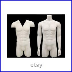 Invisible Ghost Male Mannequin 3 4 Body with Arms and Thighs Includes Base TMW-IV