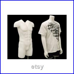 Invisible Ghost Male Mannequin 3 4 Body with Arms and Thighs Includes Base TMW-IV