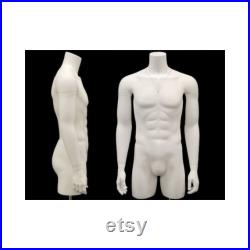 Invisible Ghost Male Mannequin 3 4 Body with Arms and Thighs Includes Base TMW-IV