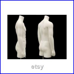 Invisible Ghost Male Mannequin 3 4 Body with Arms and Thighs Includes Base TMW-IV