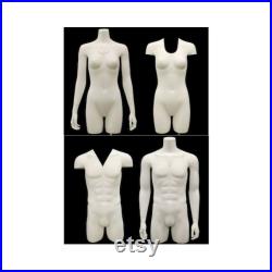 Invisible Ghost Male and Female Mannequin Set 3 4 Body with Arms and Thighs Includes Base TFMW-IV