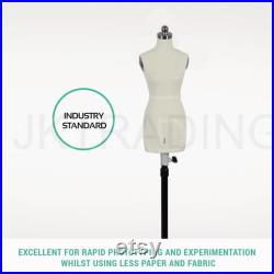 JKCrafts Half Scale Professional Female 1 2 Body Dress Form of SZ 10 Dressmaker Model Dummy Dressmaking Mannequin Tailor Sewing Draping