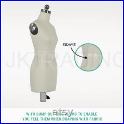 JKCrafts Half Scale Professional Female 1 2 Body Dress Form of SZ 10 Dressmaker Model Dummy Dressmaking Mannequin Tailor Sewing Draping