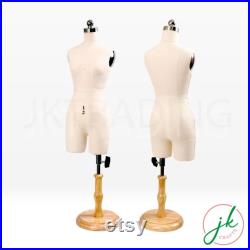 JKCrafts Half Scale Professional Female 3 4 Body Dress Form of SZ 10 Dressmaker Model Dummy Dressmaking Mannequin Tailor Sewing Draping