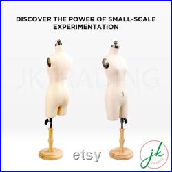 JKCrafts Half Scale Professional Female 3 4 Body Dress Form of SZ 10 Dressmaker Model Dummy Dressmaking Mannequin Tailor Sewing Draping