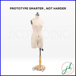 JKCrafts Half Scale Professional Female 3 4 Body Dress Form of SZ 10 Dressmaker Model Dummy Dressmaking Mannequin Tailor Sewing Draping