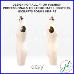 JKCrafts Half Scale Professional Female 3 4 Body Dress Form of SZ 10 Dressmaker Model Dummy Dressmaking Mannequin Tailor Sewing Draping