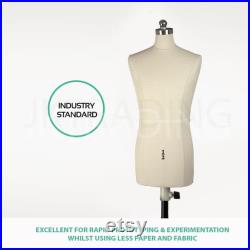 JKCrafts Half Scale Professional Male 1 2 Body Dress Form of SZ 38 Dressmaker Model Dummy Dressmaking Mannequin Tailor Sewing Draping