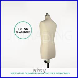 JKCrafts Half Scale Professional Male 1 2 Body Dress Form of SZ 38 Dressmaker Model Dummy Dressmaking Mannequin Tailor Sewing Draping