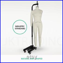 JKCrafts Professional Dress Form Industry Std Full Body Women w Collapsible Shoulders Dressmaker Model Dummy Dressmaking Mannequin