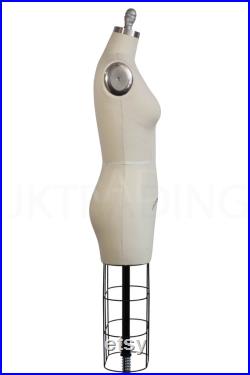 JKCrafts Professional Dress Form Industry Std Half Body Women w Collapsible Shoulders Dressmaker Model Dummy Dressmaking Mannequin
