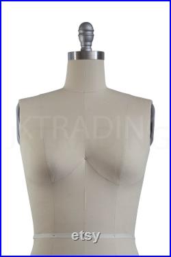 JKCrafts Professional Dress Form Industry Std Half Body Women w Collapsible Shoulders Dressmaker Model Dummy Dressmaking Mannequin