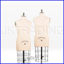 JKCrafts Professional Male Dress Form Industry Std Half Body Man w Collapsible Shoulders Dressmaker Model Dummy Dressmaking Mannequin