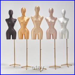 Jelimate Female Plus Size Mannequin Dress Form,Fully Pinnable Satin Curvy Female Mannequin Torso,Women Bbl Mannequin Clothing Display Model