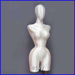 Jelimate Female Plus Size Mannequin Dress Form,Fully Pinnable Satin Curvy Female Mannequin Torso,Women Bbl Mannequin Clothing Display Model