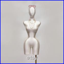 Jelimate Female Plus Size Mannequin Dress Form,Fully Pinnable Satin Curvy Female Mannequin Torso,Women Bbl Mannequin Clothing Display Model