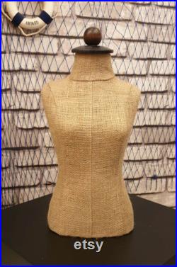 Jute Mannequin Stand, Handmade Fabric Body Mannequin, Hat Display Stand, Manikin Head, Craft Display, Accessories Display, Jewelry Display