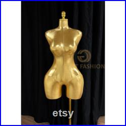 LADY CHARLOTTE Gold fully pinnable bbl dress form mannequin