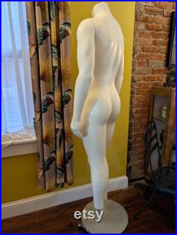 LOCAL PICKUP 1990s Vintage Gap Hard White Plastic Male Mannequin LUKE with heavy metal stand