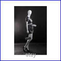 Ladies Full Body Egg Head Fiberglass Glossy White Fashion Mannequin with Base LISA4EG