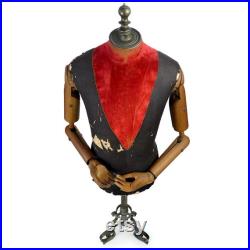 Large STOCKMAN PARIS male mannequin bust in wood and fabric on nickel-plated brass tripod Late 19th century Parisian fashion France