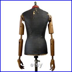 Large STOCKMAN PARIS male mannequin bust in wood and fabric on nickel-plated brass tripod Late 19th century Parisian fashion France