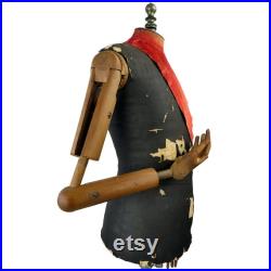 Large STOCKMAN PARIS male mannequin bust in wood and fabric on nickel-plated brass tripod Late 19th century Parisian fashion France