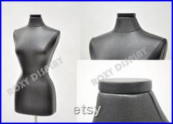 Leather Covered Female Dress Form Body Form Mannequin Size 6 8 Includes Base F6 8PU