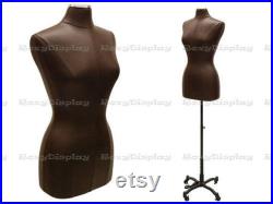 Leather Covered Female Dress Form Body Form Mannequin Size 6 8 Includes Base F6 8PU