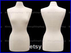 Leather Covered Female Dress Form Body Form Mannequin Size 6 8 Includes Base F6 8PU