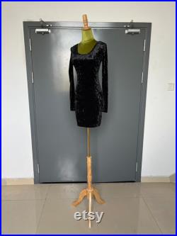 Lilladisplay Olive Green Velvet Wooden Neck S Size Female Mannequin Dress Form Summer