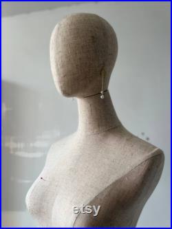 Lilladisplay Wedding Dress Display Silver Tripod Base Pinnable Sewing Natural Linen Female Mannequins Torso Polly
