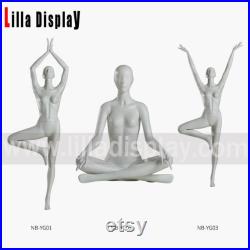 Lilladisplay abstract head white color sports female yoga mannequins