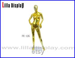 Lilladisplay gold chrome egghead full body standing female mannequins Amelia