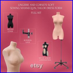 Lingerie and corsets soft sewing mannequin full kit