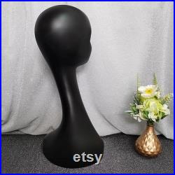 Long Neck Black Mannequin Head Dress Form,Female Head Mannequin Dummy Head Ornaments,Scarf Veil Wig Display Head Model Hat Display Stand