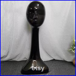 Long Neck Black Mannequin Head Dress Form,Female Head Mannequin Dummy Head Ornaments,Scarf Veil Wig Display Head Model Hat Display Stand